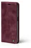 A burgundy flip cover phone case is shown against a white background. Produktbild-Vorschau