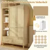 Abrihome Kleiderschrank mit 2 Türen und Rattan‑Flechten, Produktbild-Vorschau 7