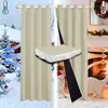 A split image showing a curtain's thermal insulation properties in winter and summer settings, with a close-up of its layered construction. Náhľad obrázku produktu