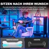 A young person playing a guitar while sitting in a gaming chair, with promotional graphics at the bottom. Podgląd zdjęcia produktu