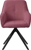 A single pink dining chair with a black metal base. Produktbild-Vorschau