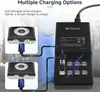 A marketing image showing a Retekess T130U audio guide system charging station with multiple USB ports, connected to two individual charging units. Voir les images du produit