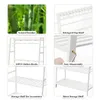 Collage of product images showcasing features of a bamboo garment rack. Anteprima dell’immagine prodotto
