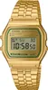 A close-up studio shot of a gold-colored digital watch. Voir les images du produit