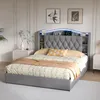 INONEFT Boxspringbed, gestoffeerd bed 140x190 met LED en Productafbeelding-voorbeeld 1