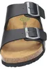 A close-up view of a pair of black sandals. Produktbild-Vorschau