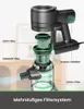 Diagram illustrating the multi-stage filtration system of a cordless vacuum cleaner. Podgląd zdjęcia produktu