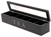 Teebox schwarz Holz Aufbewahrungsbox 6 Fächer 43x9x9 cm Produktbild-Vorschau 2