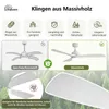 Sofucor Deckenventilator aus Holz, 132 cm, mit Licht und Produktbild-Vorschau 5