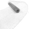 A roll of hexagonal wire mesh fencing, unrolled and spread out on a white background. Produktbild-Vorschau