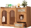 Merax Katzenschrank Kommode mit Katzenbett, Katzennäpfe, Produktbild-Vorschau 8