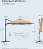 SONGMICS Sonnenschirm, ∅300 cm, UPF 50+, um 360° drehbar, Produktbild-Vorschau 3