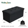 Bettbank Sitzbank mit Stauraum 76cm Schwarz gepolstert bis Produktbild-Vorschau 1