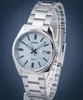 A close-up studio shot of a silver Casio watch with a light blue face. Náhled obrázku produktu