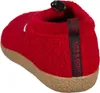 A red slipper with a brown sole and a black ribbon with the brand name on the back. Anteprima dell’immagine prodotto