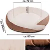 A dog bed with dimensions indicated by text overlays. Produktbild-Vorschau