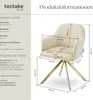 tectake® Samt-Drehstuhl Lona gepolstert 56 x 59 x 81 cm Produktbild-Vorschau 5