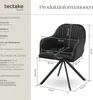 tectake® Samt-Drehstuhl Lona gepolstert 56 x 59 x 81 cm Produktbild-Vorschau 5