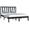 vidaXL Massivholzbett Schwarz Kiefer 140x190 cm Produktbild-Vorschau 3