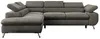 A dark gray sectional sofa with adjustable headrests is shown against a white background. Produktbild-Vorschau