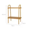A two-tiered shelf unit with dimensions indicated. Produktbild-Vorschau