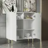 Sideboard Weiß 75Bx40Tx90H (3 Einlegeböden, 6 Fächer) mit 2 Produktbild-Vorschau 3