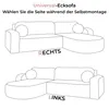 Two line drawings of a sectional sofa, illustrating left and right configurations. Produktbild-Vorschau
