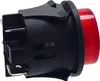 A close-up side view of a red illuminated push button switch. Náhľad obrázku produktu