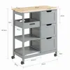 A kitchen cart with dimensions labeled. Produktbild-Vorschau