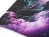 A close-up view of a gaming mousepad with a nebula or cloud-like design in vibrant purple, green, and orange colors. Produktbild-Vorschau