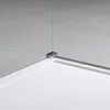 A close-up view of a shower enclosure corner, showing the glass panel, frame, and shower tray. Produktbild-Vorschau
