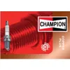 A Champion spark plug is shown on a red background with branding and product information. Voir les images du produit
