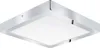 A square ceiling light with a chrome frame and a white diffuser. Produktbild-Vorschau