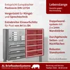 A marketing image showcasing a multi-unit mailbox system with various features highlighted. Produktbild-Vorschau