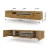 Diagrams and dimensions of a wooden TV cabinet. Náhľad obrázku produktu