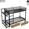 Abrihome Lit superposé 90 x 200 cm avec barrière de Voir les images du produit 4