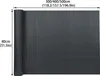 A rolled-up dark gray PVC privacy screen with dimensions indicated. Produktbild-Vorschau
