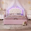 Lit plateforme pour enfant, design princesse avec couronne, Voir les images du produit 6