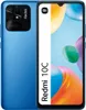A blue Xiaomi Redmi 10C smartphone is shown with a white vertical strip on the screen displaying text and a logo. Náhľad obrázku produktu