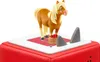 A toy horse figure standing on a red and white base with two gray shark fins. Produktbild-Vorschau