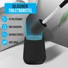 Strex Toiletborstel Siliconen met Houder Zwart - Productafbeelding-voorbeeld 2