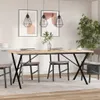 Esstisch X-Gestell 180x90x75,5 cm Massivholz Kiefer & Stahl Produktbild-Vorschau 3