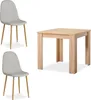 Table 80x80 cm Group Salle à Manger 2 Chaises Gris Table à Voir les images du produit 2