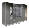A diagram of a graphite-colored wardrobe set with dimensions labeled. Produktbild-Vorschau