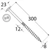 Zimmermannsschraube mit Unterlegscheibe 8 mm x 300 mm DOMAX Produktbild-Vorschau 5