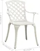 vidaXL Sedie da giardino 2 pz. Alluminio fuso bianco Anteprima dell’immagine prodotto 8