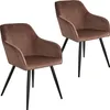 Two brown velvet chairs with black legs. Náhled obrázku produktu