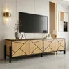 Merax TV Lowboard mit 4 Türen, TV Board mit geometrisches Produktbild-Vorschau 5