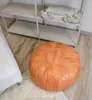 Pouf marocchino XL in vera pelle - Marrone sabbia - Fatto a Anteprima dell’immagine prodotto 3
