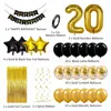 Zestaw Dekoracji Balony 20 Urodziny Złote Czarne Kurtyna Podgląd zdjęcia produktu 2